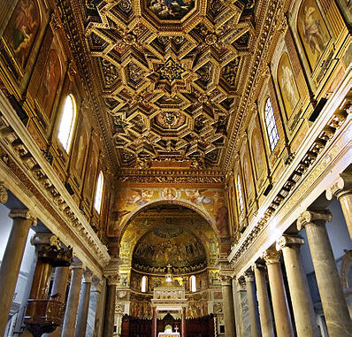 Roma, Basilica di Santa Maria in Trastevere, interno (foto tratta da cathopedia.org)