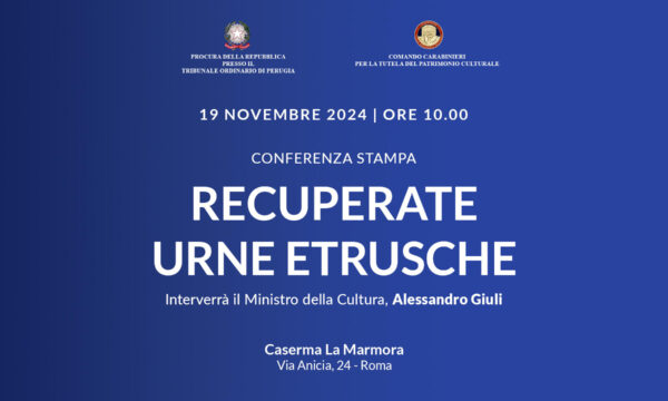 Recuperate urne etrusche: conferenza stampa il 19 novembre 2024